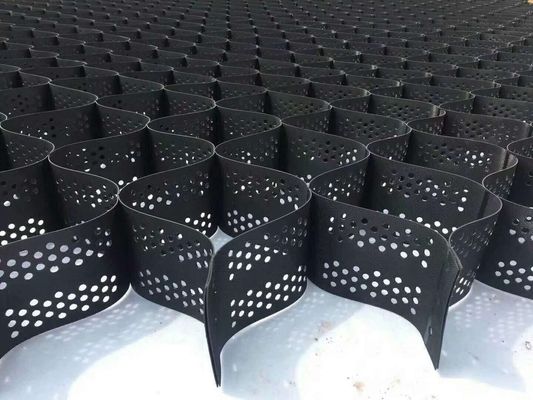 Geocell Carbon Black 1,5 phần trăm HDPE Geocell ASTM Standard Anti Erosion Solution để ổn định đất và bảo vệ sườn