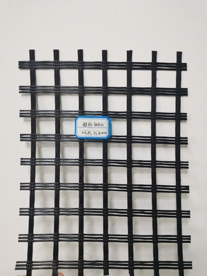 Dệt bao phủ Sợi thủy tinh Lưới địa lý Nền đường Tăng cường Biaxial đen