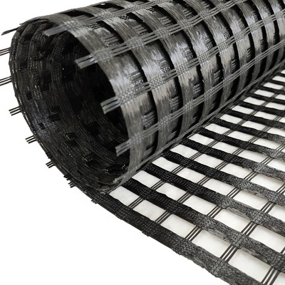 Biaxial Warp Fiberglass Geogrid Roll Length 50m-100m Mesh Size 25mm X 25mm Để tách đất và củng cố